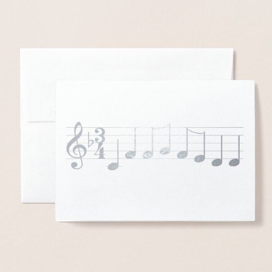 聖歌隊楽しいクリスマスの音楽の音符を 箔カード (封筒付き正面)