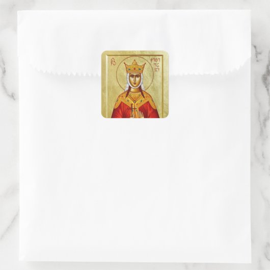 聖殉教素晴らし女王ケテヴァン正教会のアイコン スクエアシール (バッグ)