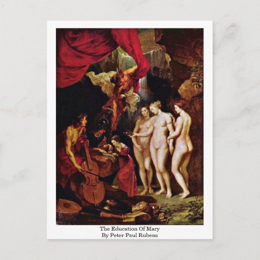 『聖母の教育』（せいぼのきょういく、The Education of Mary）、ピーテル・パウル・ ポストカード (正面)