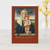 聖母マリアおよびキリストの子供ジョバンニBellini カード (黄色い花)