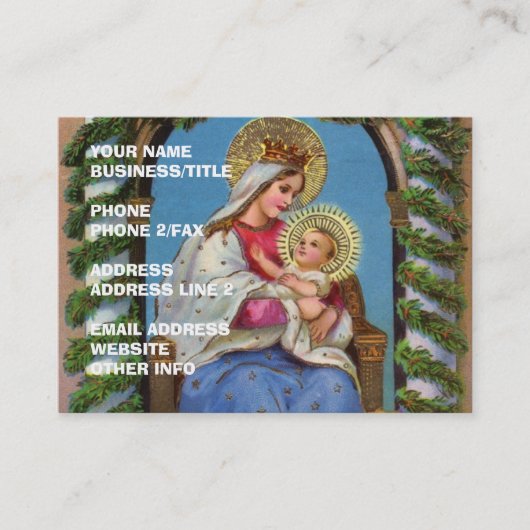 聖母マリアおよびベビーイエス・キリスト 名刺 (正面)
