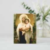 聖母マリアおよび乳児の賛美された子供イエス・キリスト ポストカード (スタンド正面)