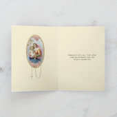 聖母マリアとイエス キリスト ヴィンテージ ローズ カード (内部)