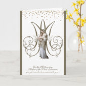 聖母マリアとイエス キリスト 教会 母の日 カード (黄色い花)