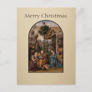 聖母マリアと幼子イエスのクリスマスグリーティング ポストカード