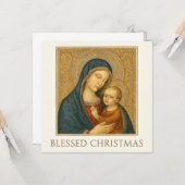 聖母マリアと幼子イエスのクリスマス カード (正面/裏面インサイチュ)