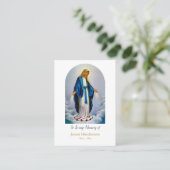 聖母マリアと赤いバラの追悼祈祷カード プレイスカード (スタンド正面)