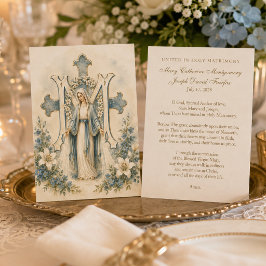 聖母マリアのカトリック結婚式祈祷カード