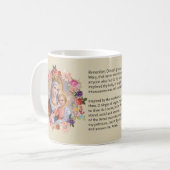 聖母マリアのバラのMemorareの賛美された祈りの言葉 コーヒーマグカップ (正面左)