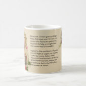 聖母マリアのバラのMemorareの賛美された祈りの言葉 コーヒーマグカップ (中央)