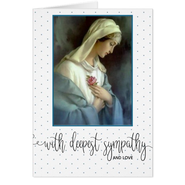 聖母マリアのピンクのバラの悔やみや弔慰の哀悼 (正面)