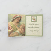 聖母マリアのベビーのイエス・キリストの誕生日の恵みカード カード (内部)