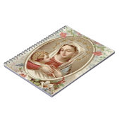 聖母マリアのベビーのイエス・キリストの賛美された花柄 ノートブック (左側)