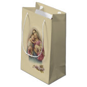 聖母マリアのベビーのイエス・キリストの賛美された花 スモールペーパーバッグ (裏面アングル)