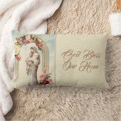 聖母マリアのベビーのイエス・キリストの金ゴールドの装飾 ランバークッション (ブランケット)