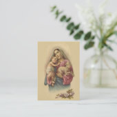 聖母マリアのベビーのイエス・キリスト賛美されたMemorareの祈りの言葉 名刺 (スタンド正面)