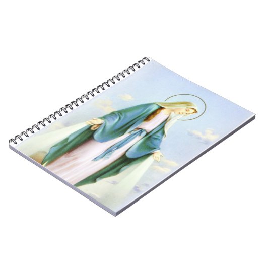 聖母マリアの三日月形の月のノート ノートブック (左側)