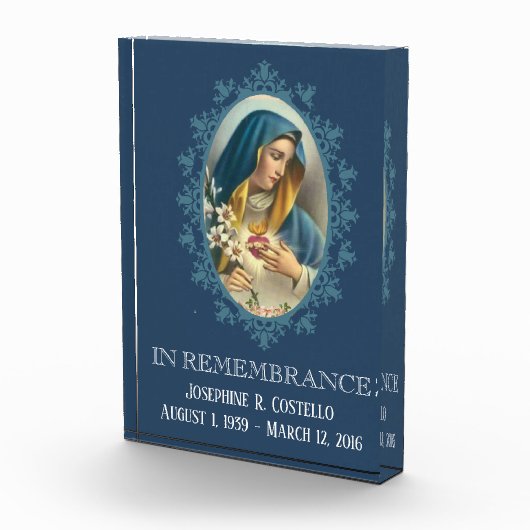 聖母マリアの悲しい悔やみや弔慰の葬儀の記念物 フォトブロック (右)