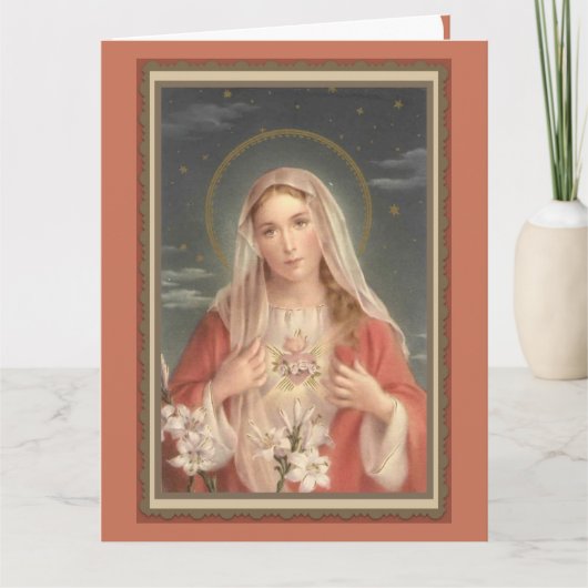 聖母マリアの挨拶状の0034完全なハート カード (正面)