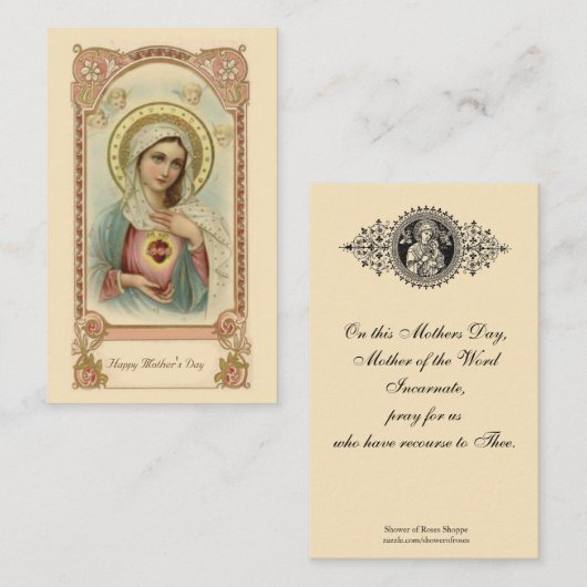 聖母マリアの母の日の記憶の神聖なカード 名刺 (正面/裏面)