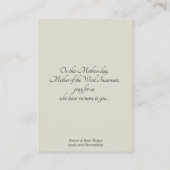 聖母マリアの母の日の記憶の神聖なカード 名刺 (裏面)