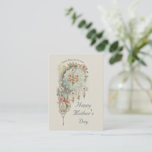 聖母マリアの母の日の記憶の神聖なカード 名刺 (スタンド正面)