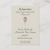 聖母マリアの母の日の記憶の神聖なカード 名刺 (裏面)