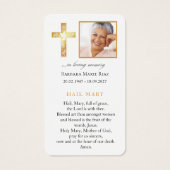 聖母マリアの祈り 宗教的な葬儀祈祷カード (裏面)