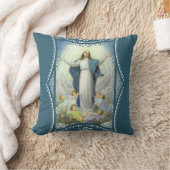 聖母マリアの賛美された天使の仮定 クッション (ブランケット)