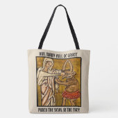 聖母マリアの賛美された穿孔器顔の悪魔 トートバッグ (裏面)