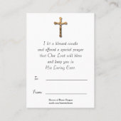 聖母マリアの賛美されたLitは祈りの言葉の神聖なカードの良否を明りにすかして調べます 名刺 (裏面)