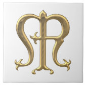 聖母マリアの金"3D"記号 タイル (正面)