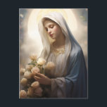 聖母マリアの魅惑の幻 ポストカード<br><div class="desc">AIの力によって生み出された聖マリアの魅惑的なイメージ。この最高傑作は、深い畏敬の念、母のような愛、揺るぎないスピリチュアルの献身を発散し、祈りの言葉と反射宇宙の理想的な中心となる。</div>