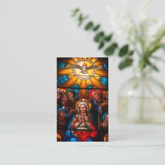 聖母マリアは確認の鳩の神聖なカードを確認します -- 名刺 (スタンド正面)