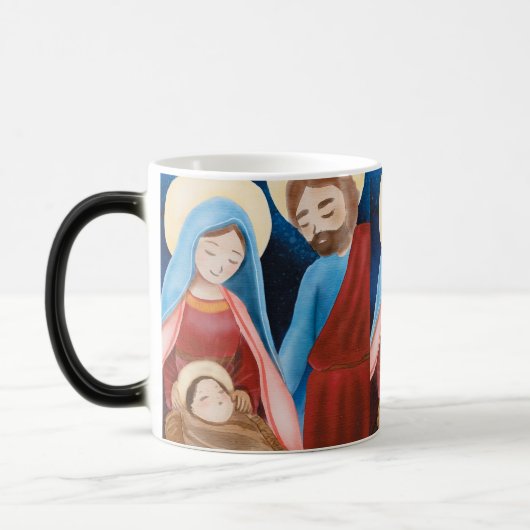 聖母マリアイエス・キリストの出生のクリスマスのヴィンテージ モーフィングマグカップ (左)