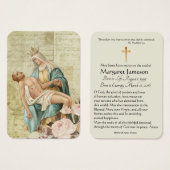 聖母マリアカトリック教の葬儀の記念の神聖なカード- (正面&裏面)