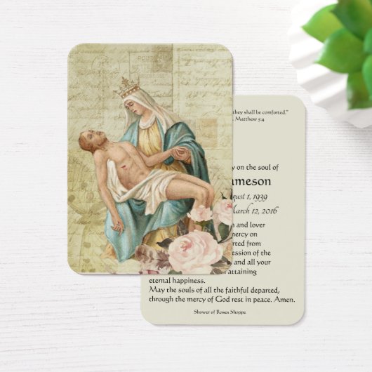 聖母マリアカトリック教の葬儀の記念の神聖なカード- (デスク)