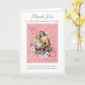 聖母マリア宗教CCD教師司祭修道女 カード (黄色い花)