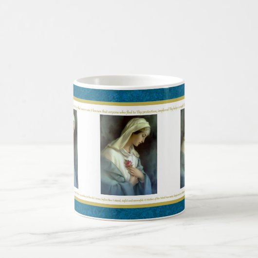 聖母マリア賛美されたカトリック教のMemorareの祈りの言葉 コーヒーマグカップ (中央)