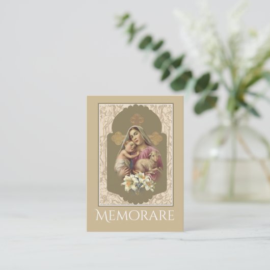 聖母マリア賛美されたMemorare神聖なカード 名刺 (スタンド正面)