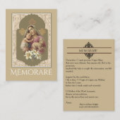 聖母マリア賛美されたMemorare神聖なカード 名刺 (正面/裏面)