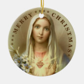 聖母マリア クリスマス オーナメント 陶器製 (正面)
