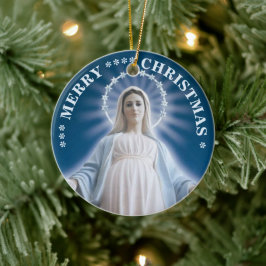 聖母マリア クリスマス オーナメント 陶器製