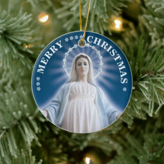 聖母マリア クリスマス オーナメント 陶器製