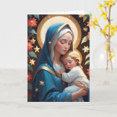 聖母マリア 伝統的カトリック カード (黄色い花)
