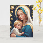 聖母マリア 伝統的カトリック カード (黄色い花)
