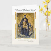 聖母子ビザンティン風マザーズデーカード カード (黄色い花)