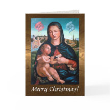 聖母子、書と天使