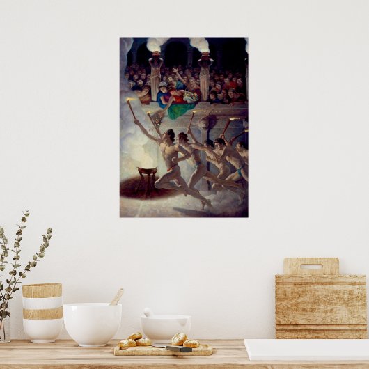 聖火レースN.C.ワイエスによるギリシャ五輪 ポスター (キッチン)