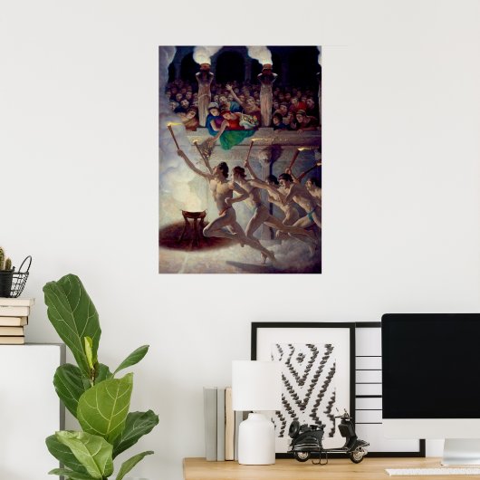 聖火レースN.C.ワイエスによるギリシャ五輪 ポスター (ホームオフィス)